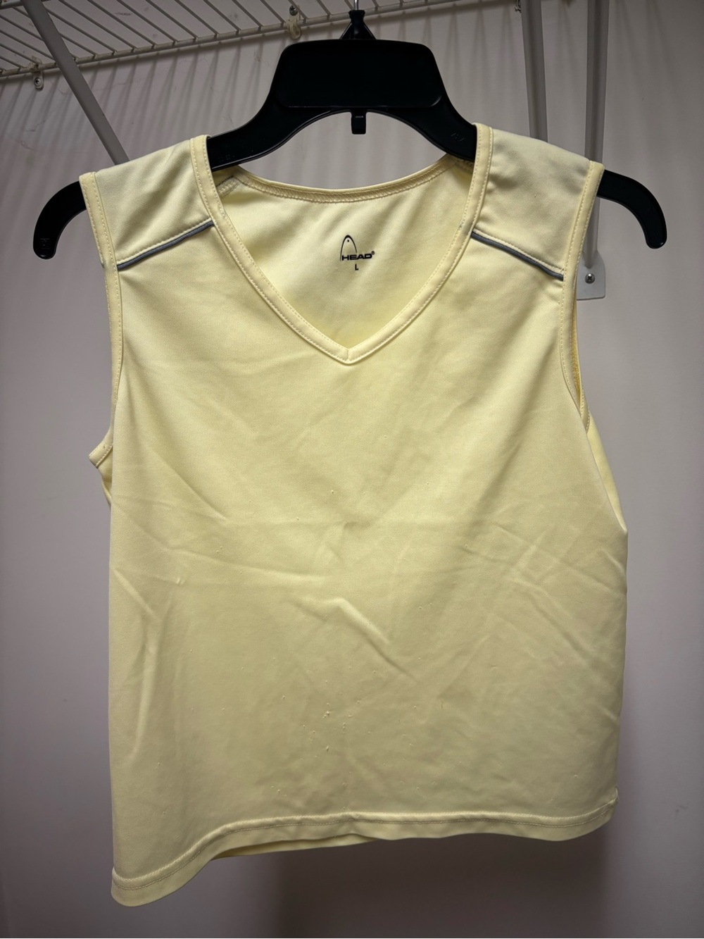 Head Pale Yellow V-Neck Athletic Tank